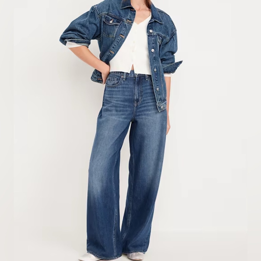 Baggy Wide Leg high rise jeans. 14P - Picture 1 of 5